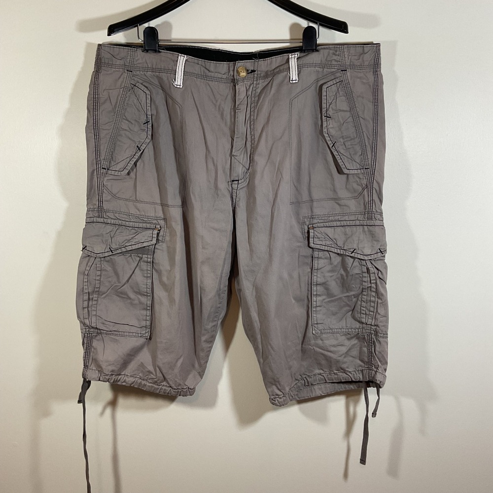 Sean John Men 38 Baggy Cargo Shorts Gray Relaxed Y2K Streetwear Hip Hop Utility